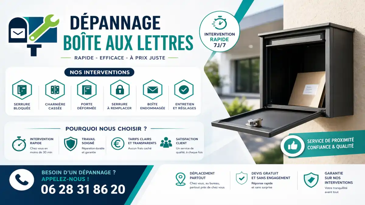Dépannage boîte aux lettres serrurier urgence Belcodène
